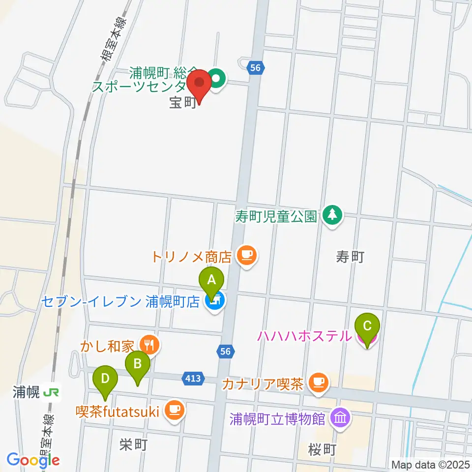 浦幌町総合スポーツセンター周辺のホテル一覧地図