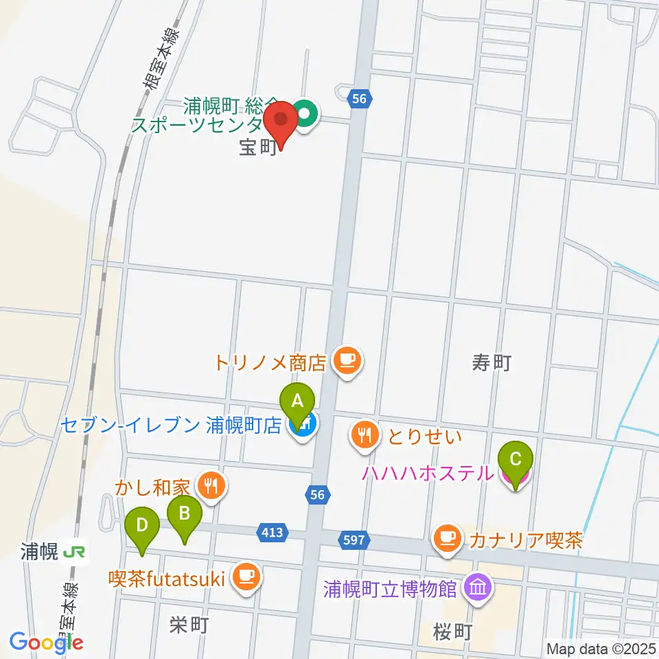浦幌町総合スポーツセンター周辺のホテル一覧地図