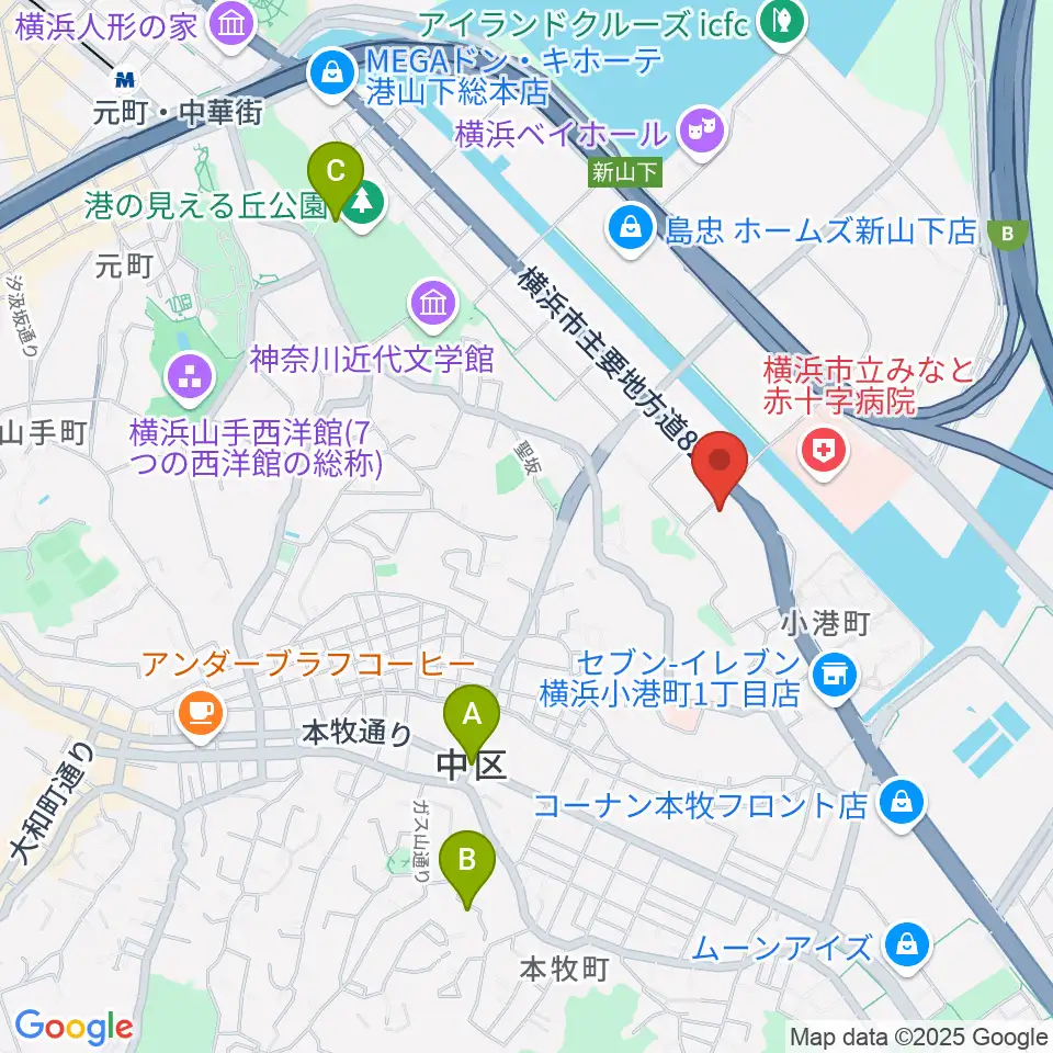 横浜市中スポーツセンター周辺のホテル一覧地図