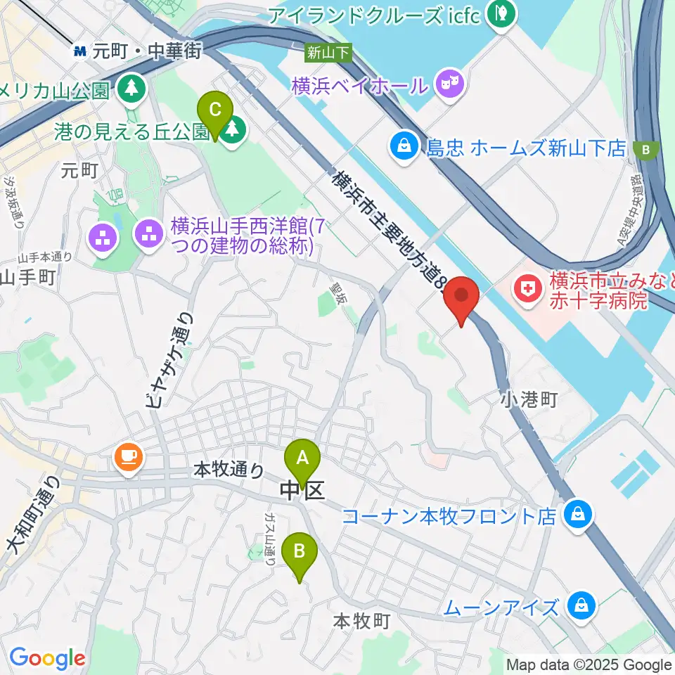 横浜市中スポーツセンター周辺のホテル一覧地図