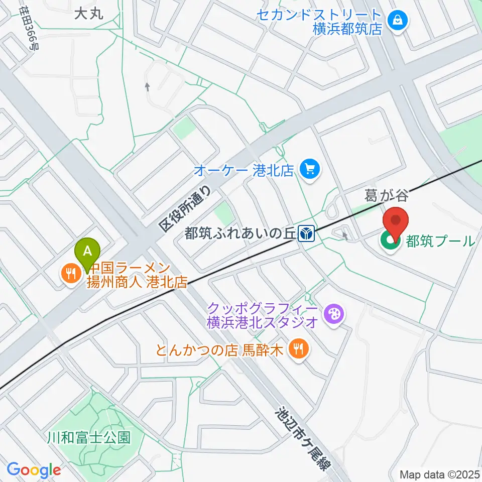 横浜市都筑プール周辺のホテル一覧地図