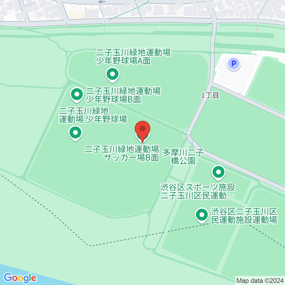 二子玉川緑地球技場・サッカー場周辺のホテル一覧地図