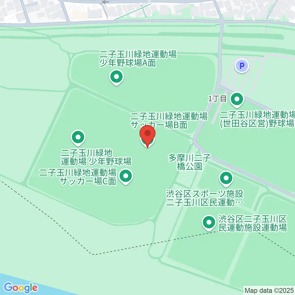 二子玉川緑地球技場・サッカー場周辺のホテル一覧地図