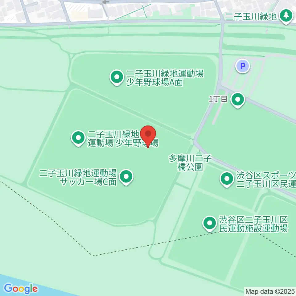 二子玉川緑地球技場・サッカー場周辺のホテル一覧地図