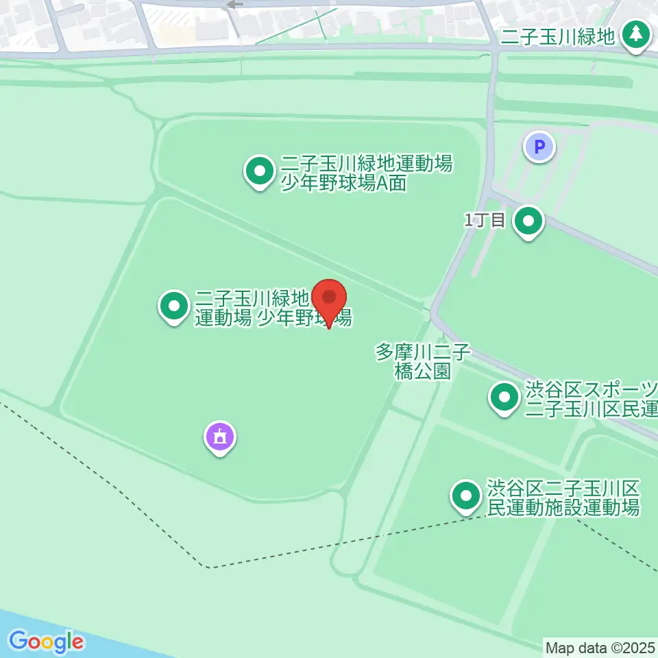 二子玉川緑地球技場・サッカー場周辺のホテル一覧地図