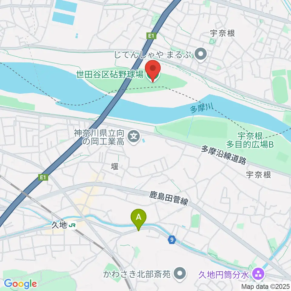 目黒区砧野球場周辺のホテル一覧地図