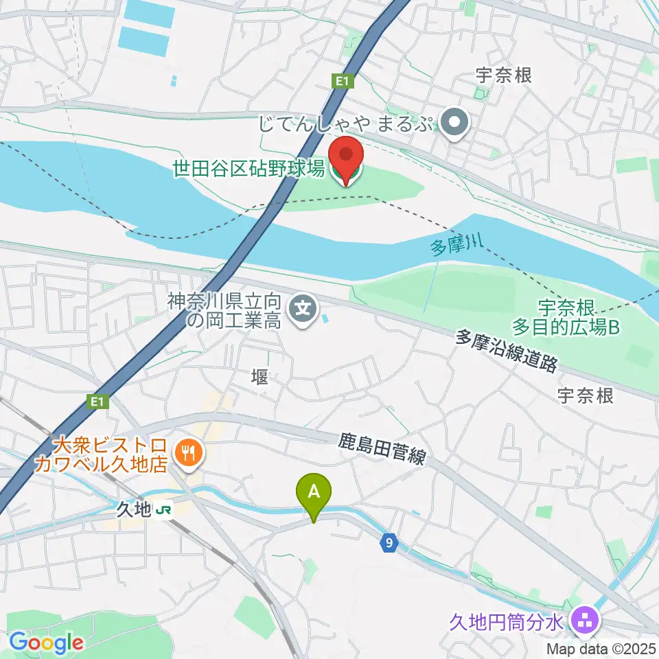 目黒区砧野球場周辺のホテル一覧地図