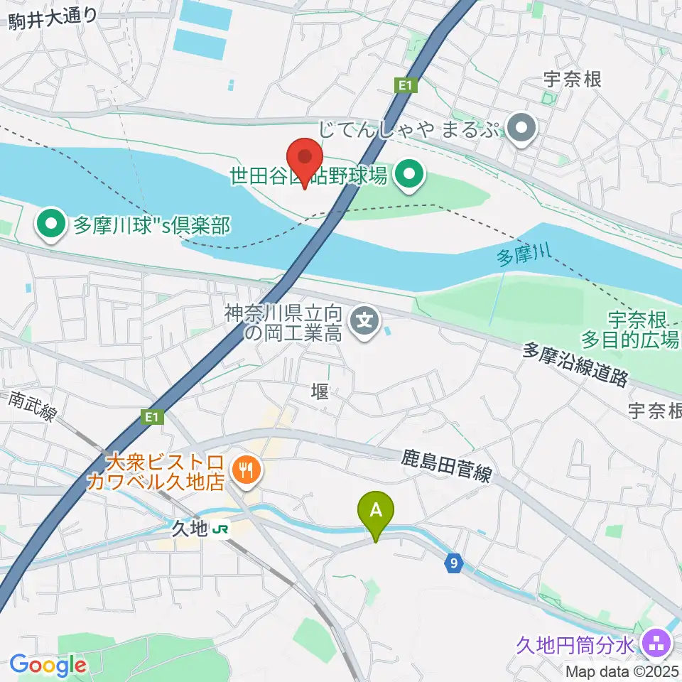 目黒区砧サッカー場周辺のホテル一覧地図