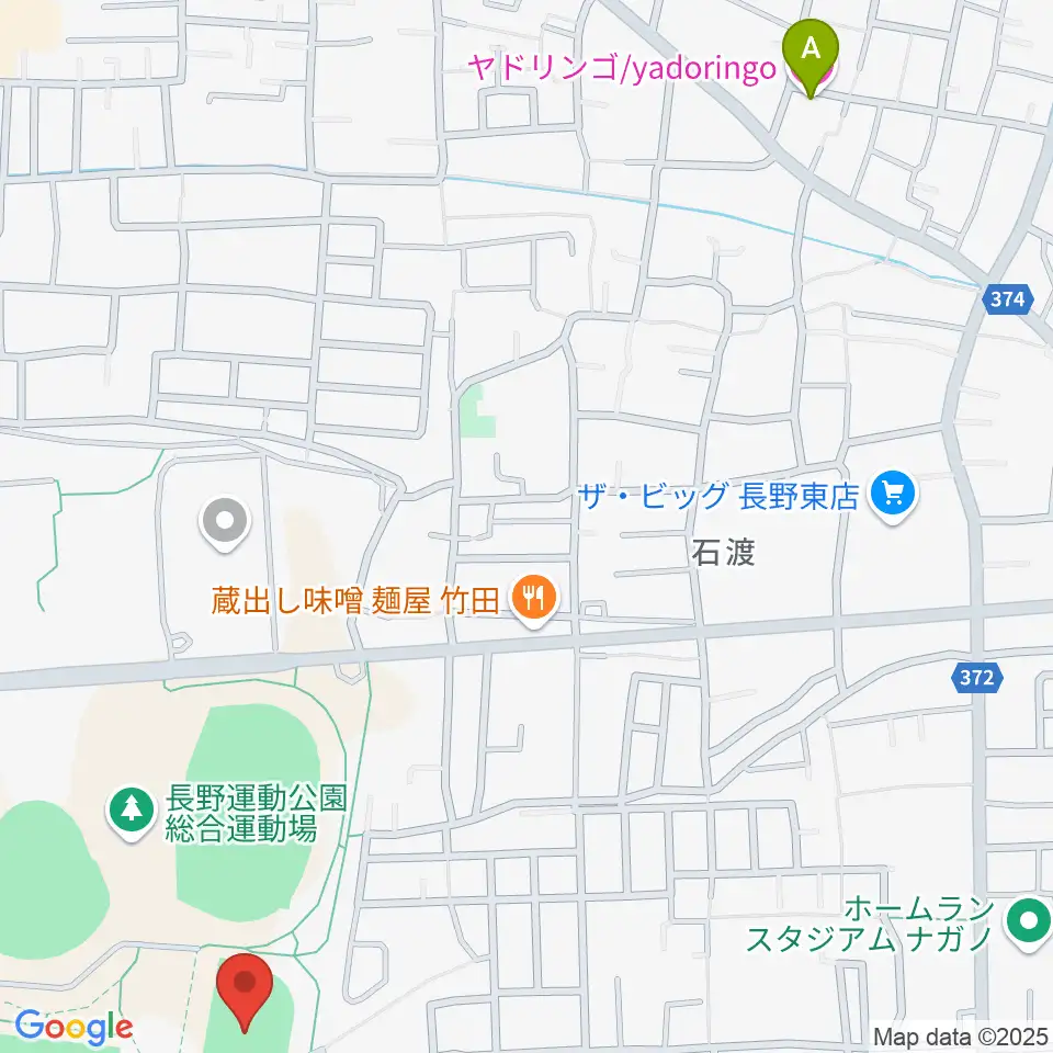 長野運動公園陸上サブトラック周辺のホテル一覧地図