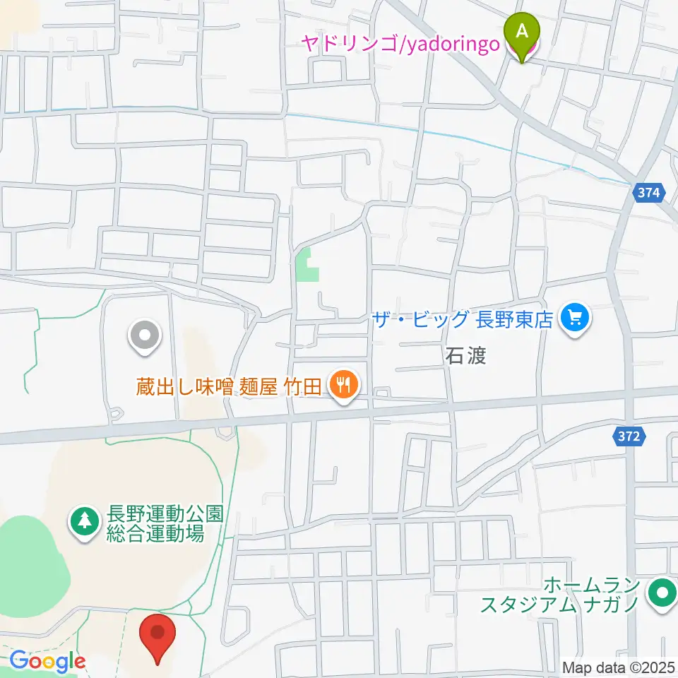 長野運動公園陸上サブトラック周辺のホテル一覧地図