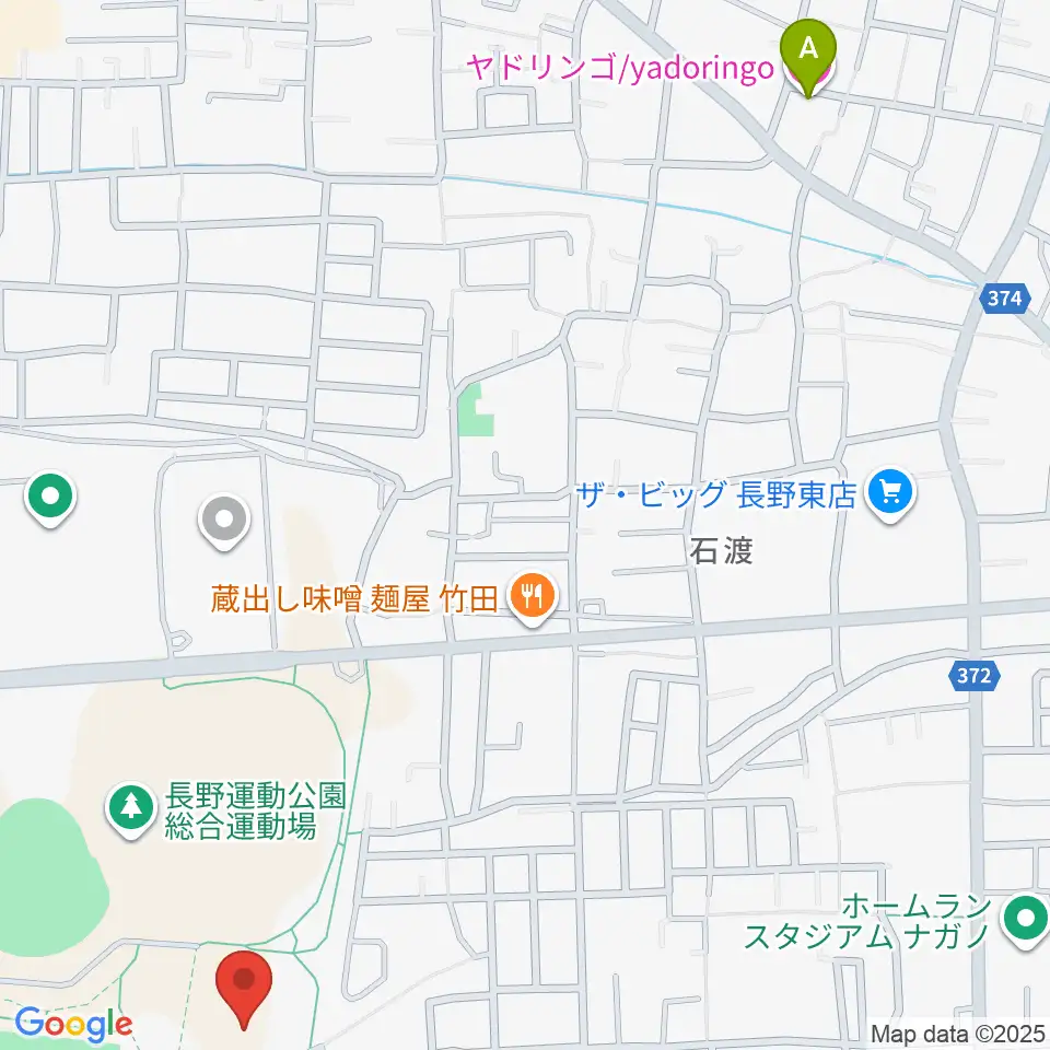 長野運動公園陸上サブトラック周辺のホテル一覧地図