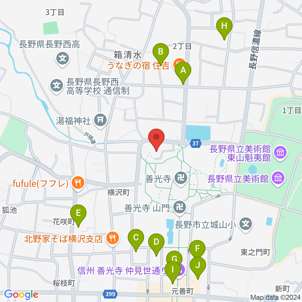 善光寺史料館・日本忠霊殿周辺のホテル一覧地図