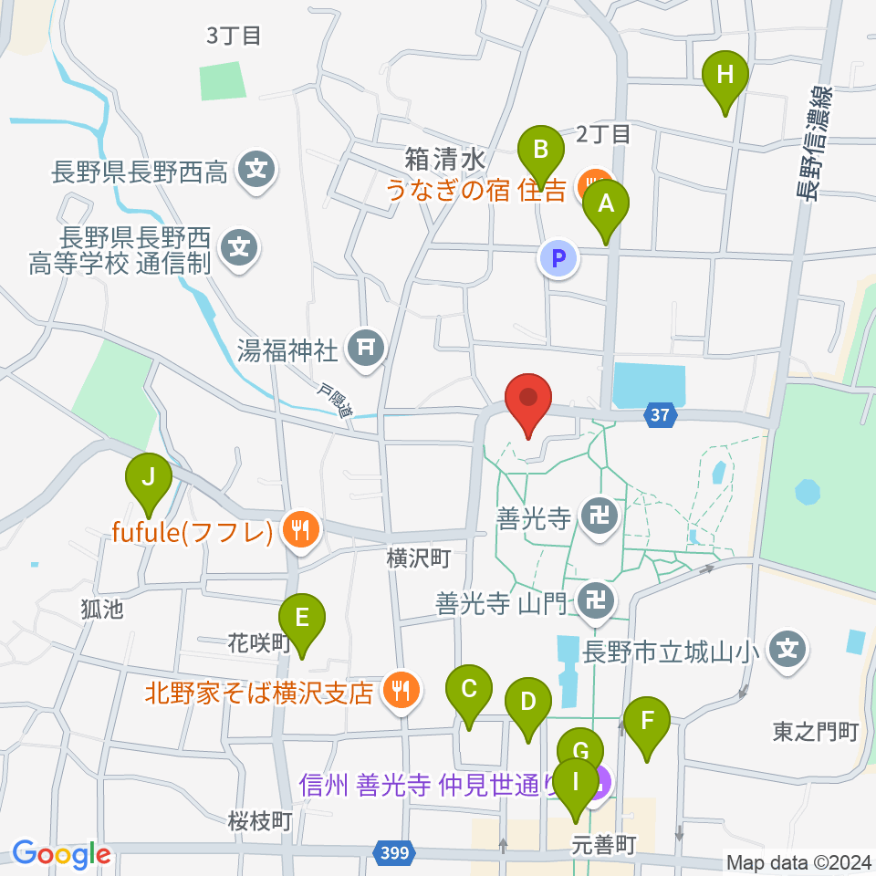 善光寺史料館・日本忠霊殿周辺のホテル一覧地図