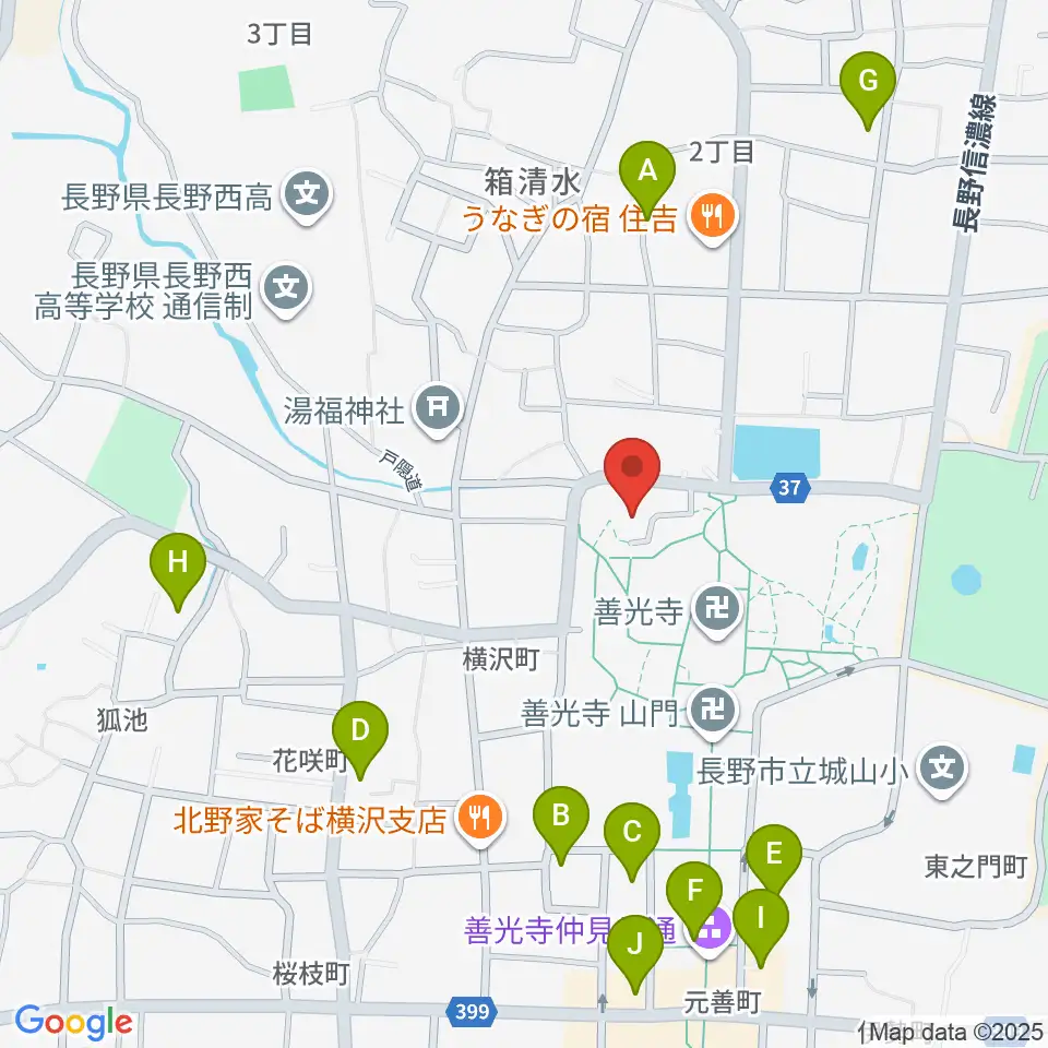 善光寺史料館・日本忠霊殿周辺のホテル一覧地図