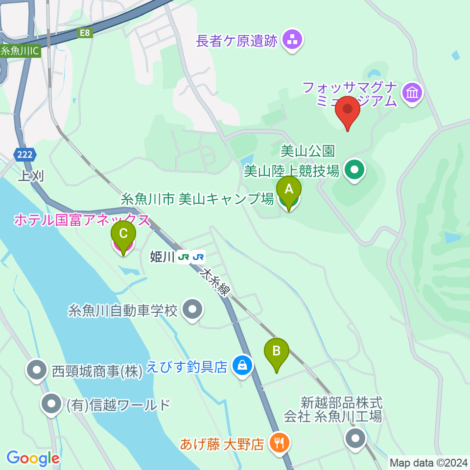 長者ケ原考古館周辺のホテル一覧地図