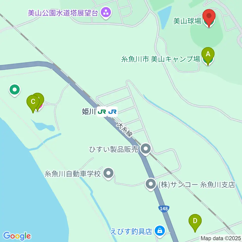美山球場周辺のホテル一覧地図