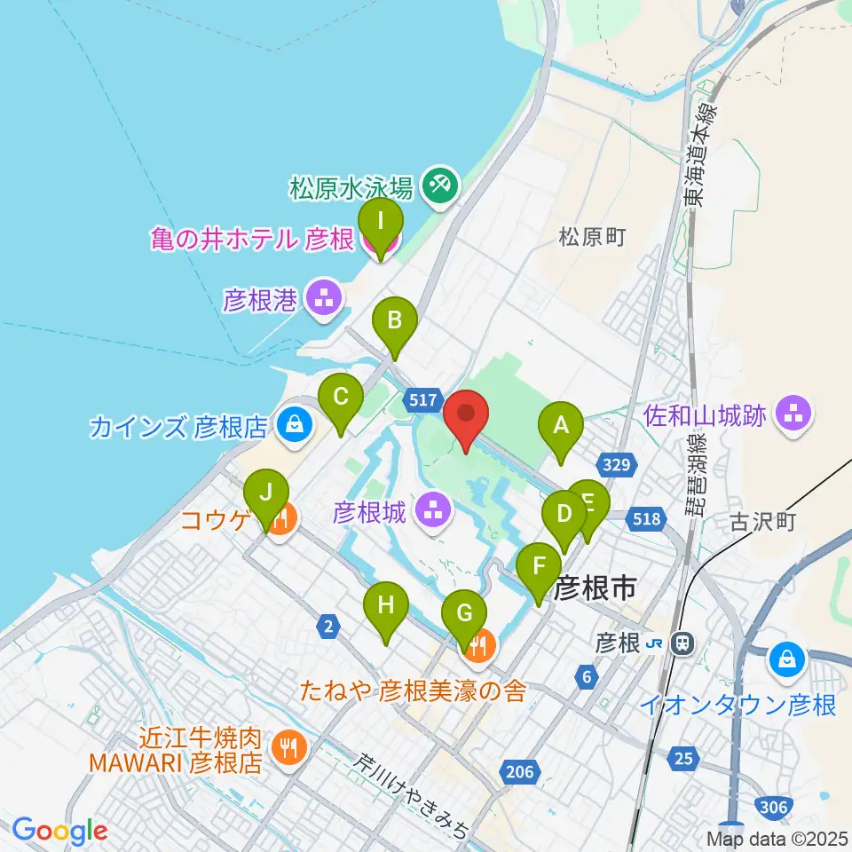 レイラックフィールド彦根周辺のホテル一覧地図