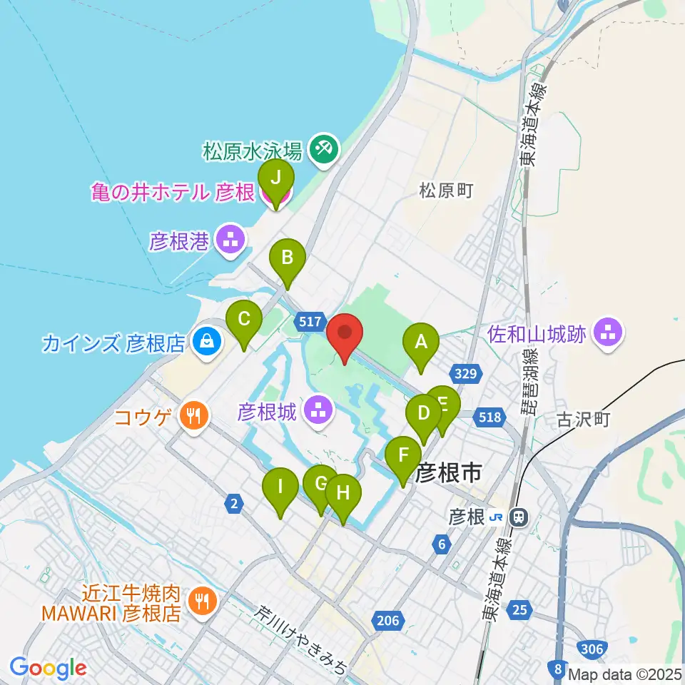 レイラックフィールド彦根周辺のホテル一覧地図