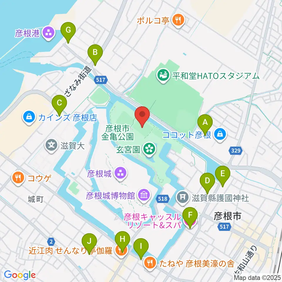 レイラックフィールド彦根周辺のホテル一覧地図