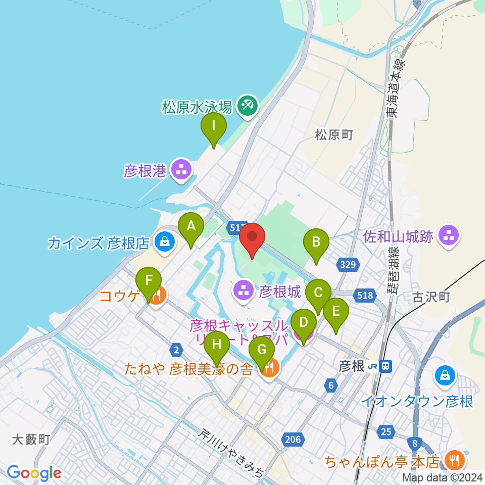 金亀公園多目的グラウンド周辺のホテル一覧地図