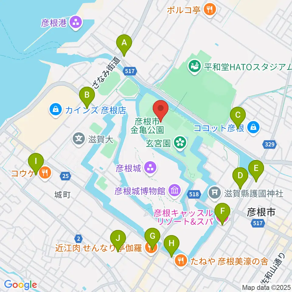 金亀公園多目的グラウンド周辺のホテル一覧地図