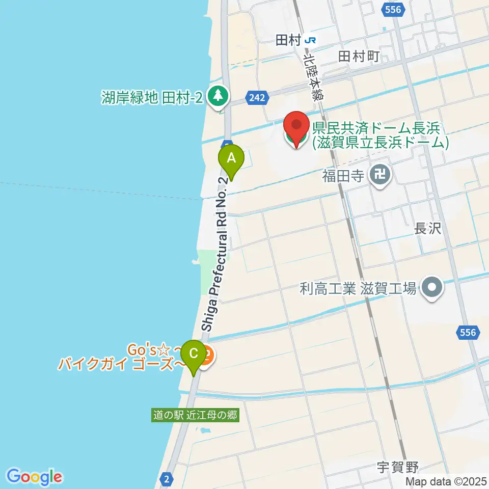 長浜バイオ大学ドーム周辺のホテル一覧地図