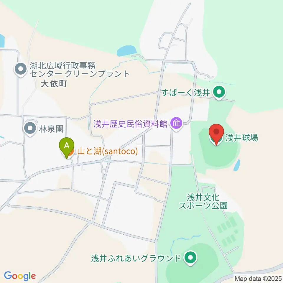 浅井球場周辺のホテル一覧地図