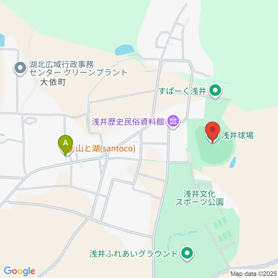 浅井球場周辺のホテル一覧地図