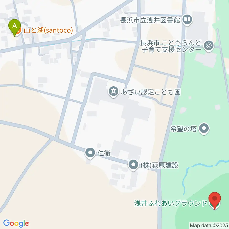浅井ふれあいグラウンド周辺のホテル一覧地図