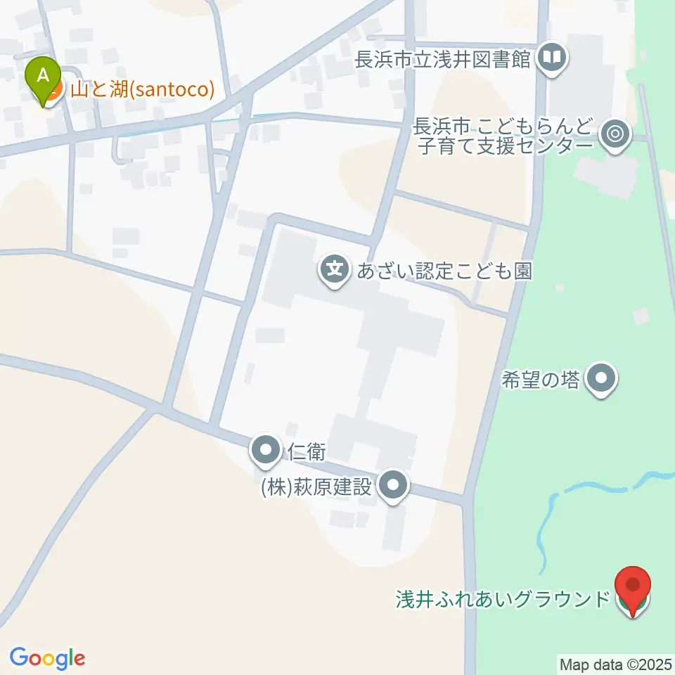 浅井ふれあいグラウンド周辺のホテル一覧地図