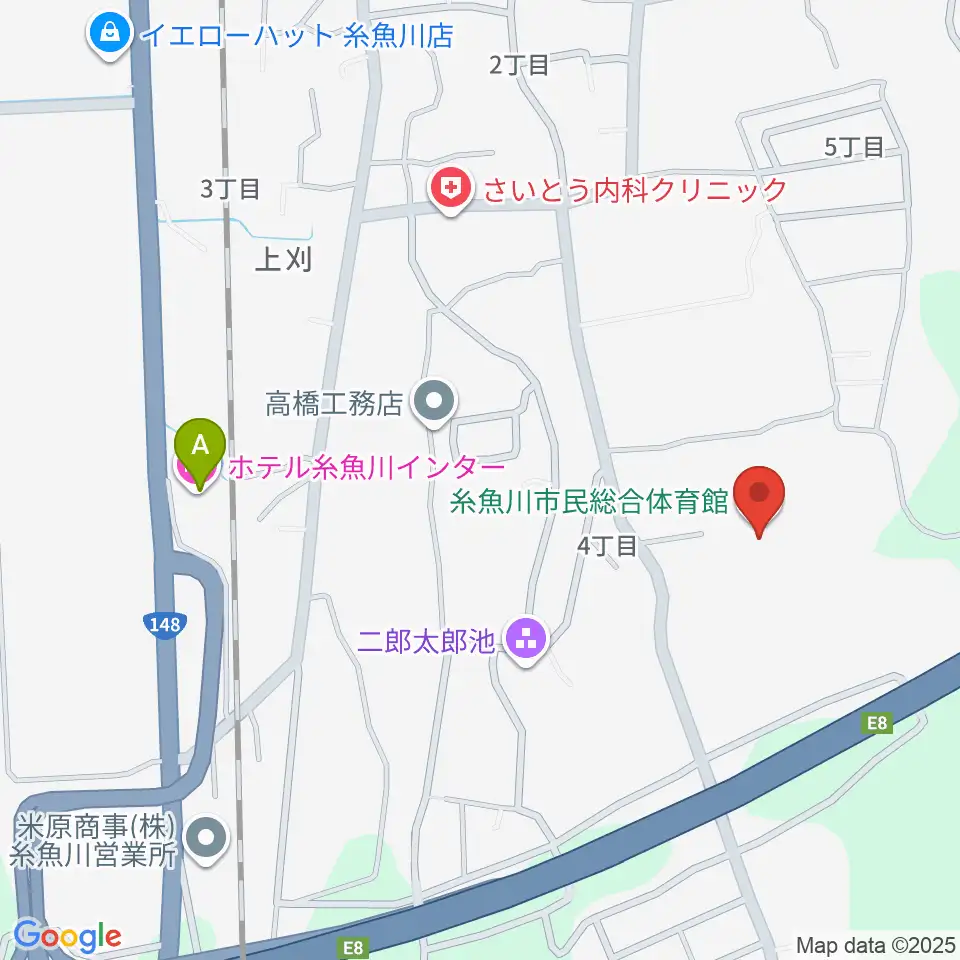 糸魚川市民総合体育館周辺のホテル一覧地図