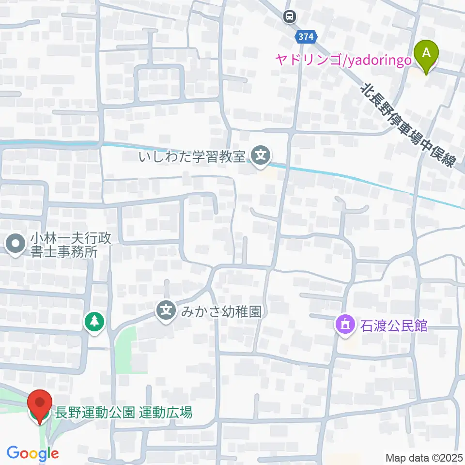長野運動公園運動広場周辺のホテル一覧地図