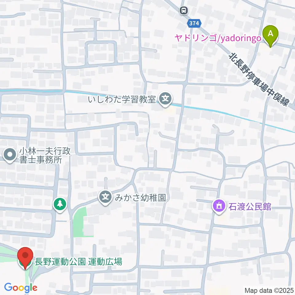 長野運動公園運動広場周辺のホテル一覧地図