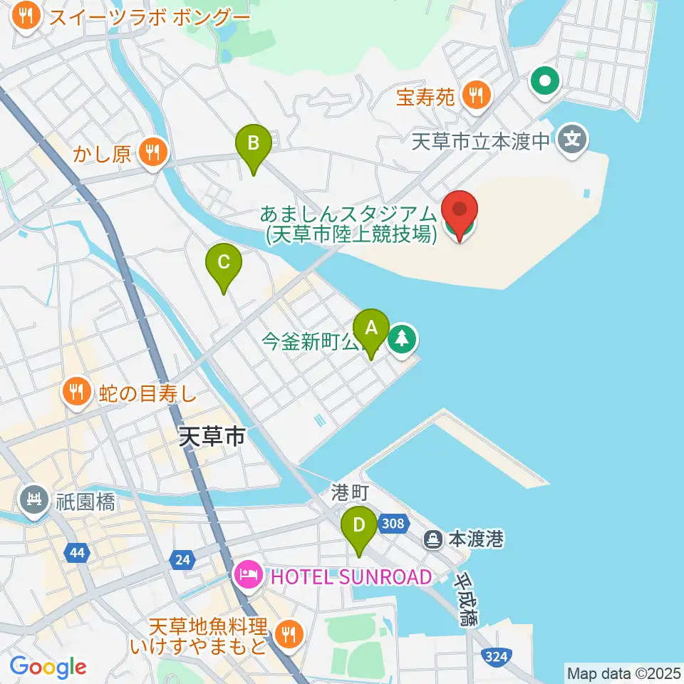 あましんスタジアム周辺のホテル一覧地図
