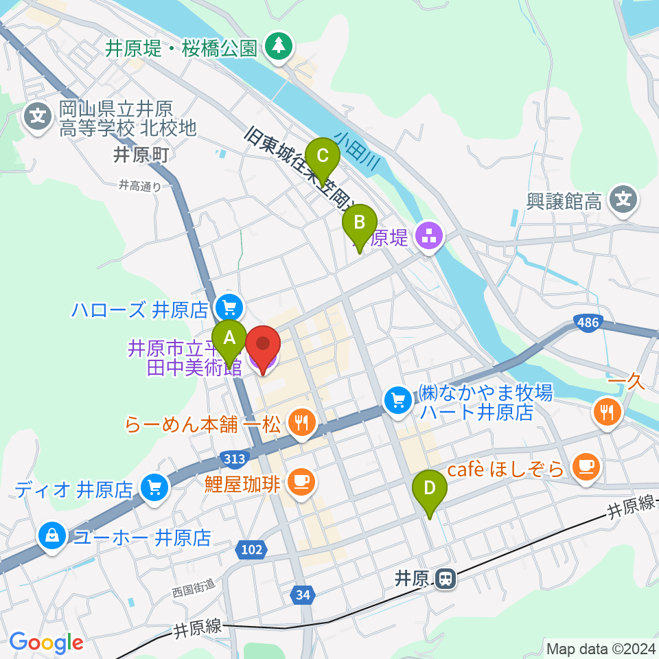 井原市立平櫛田中美術館周辺のホテル一覧地図