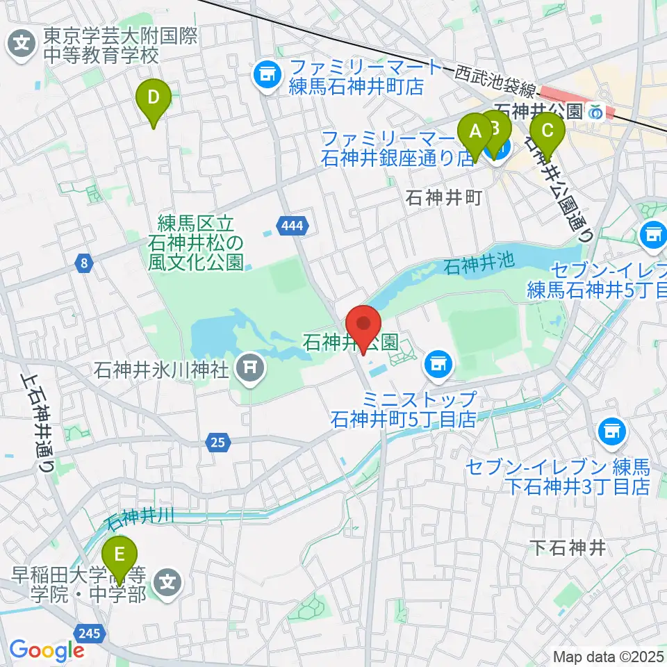 石神井公園ふるさと文化館周辺のホテル一覧地図