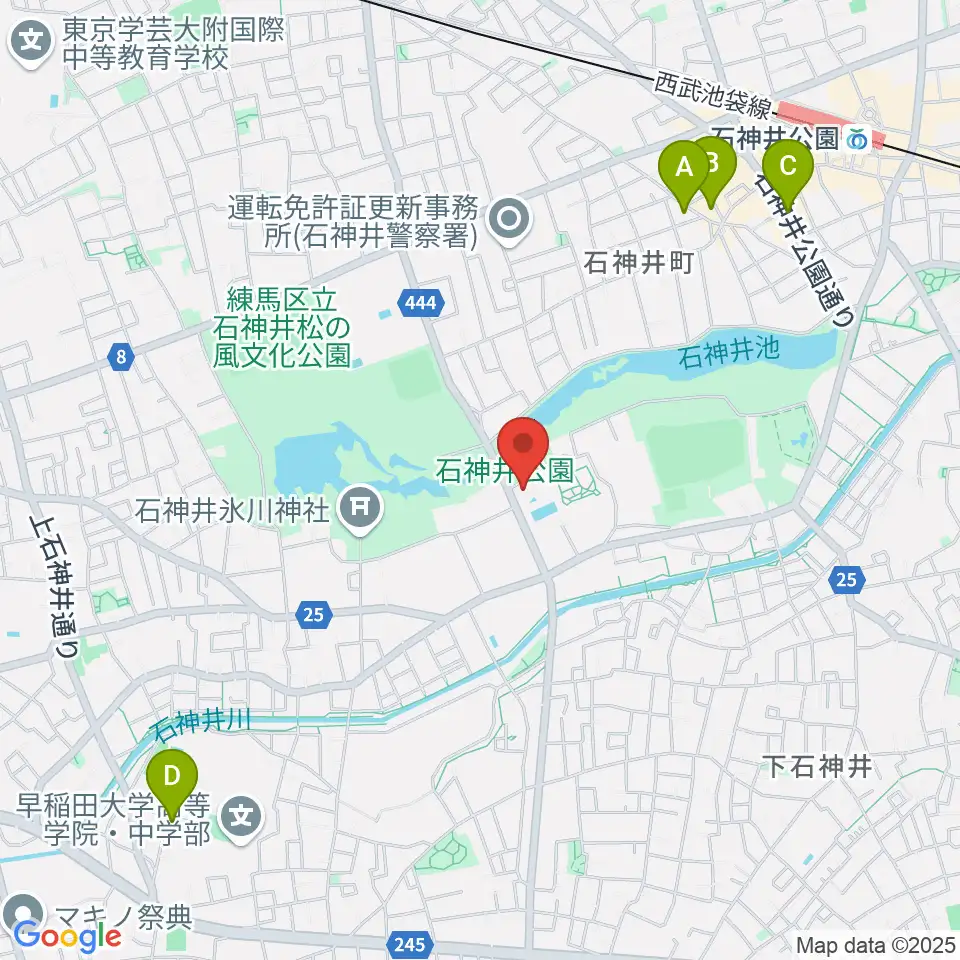 石神井公園ふるさと文化館周辺のホテル一覧地図