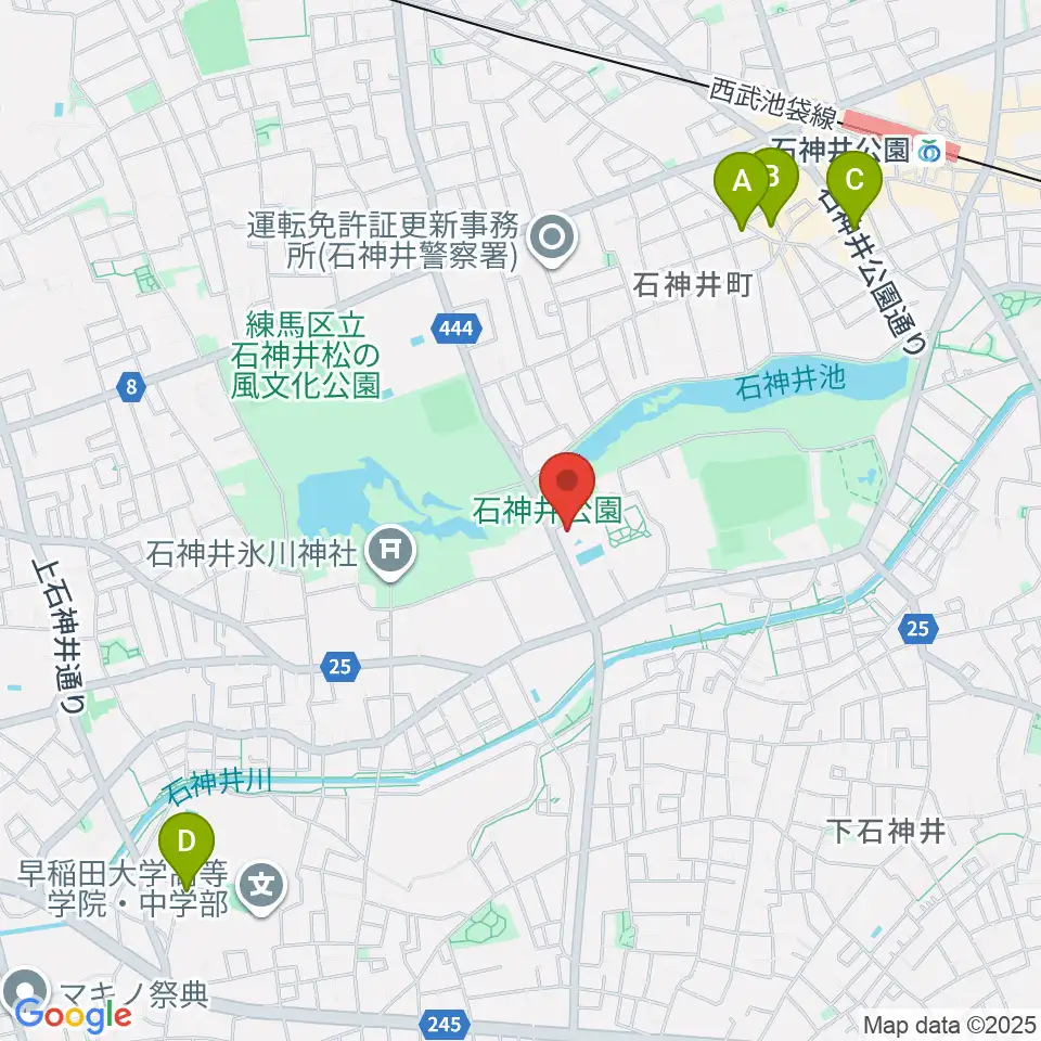 石神井公園ふるさと文化館周辺のホテル一覧地図
