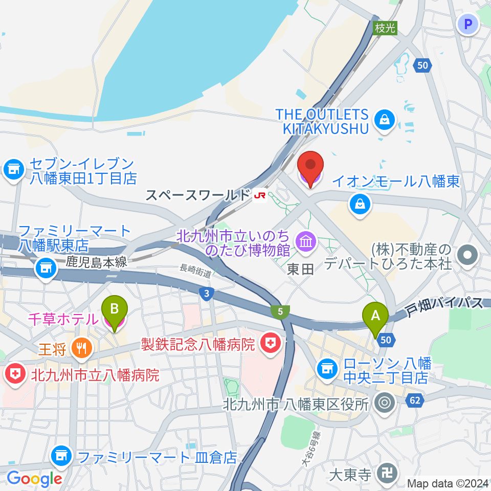 スペースLABO周辺のホテル一覧地図