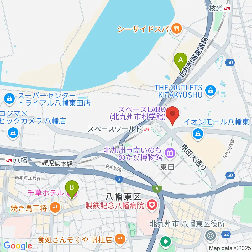 スペースLABO周辺のホテル一覧地図
