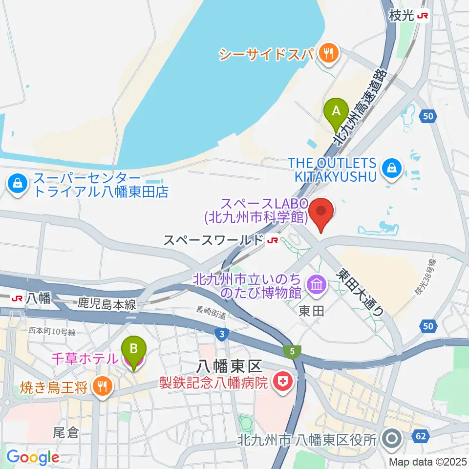 スペースLABO周辺のホテル一覧地図