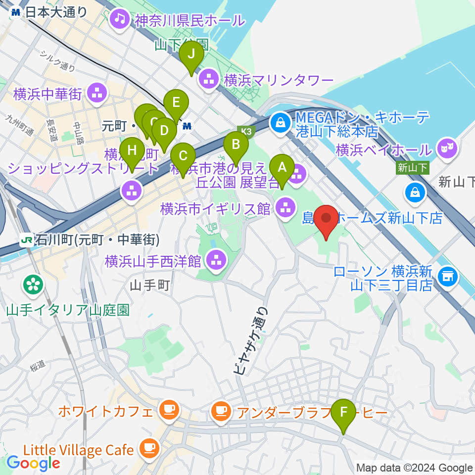 神奈川近代文学館周辺のホテル一覧地図