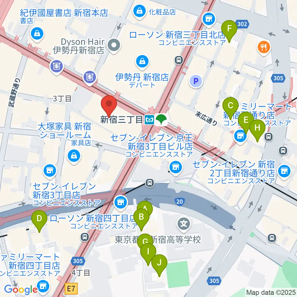 シアターマーキュリー新宿周辺のホテル一覧地図