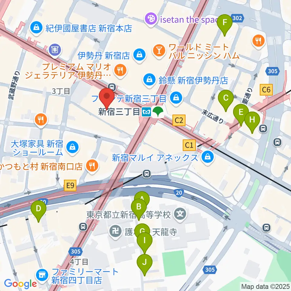 シアターマーキュリー新宿周辺のホテル一覧地図