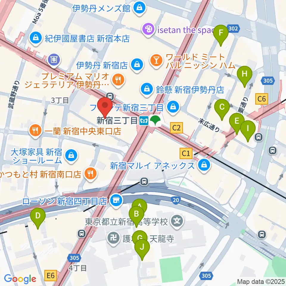 シアターマーキュリー新宿周辺のホテル一覧地図