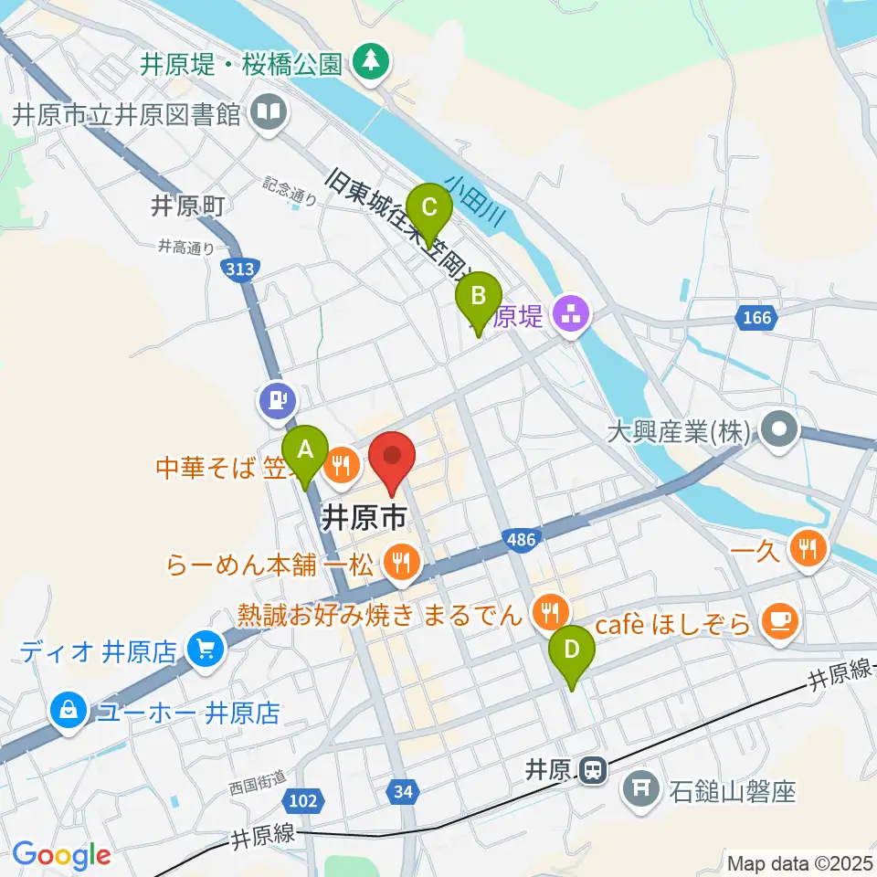 井原市民会館周辺のホテル一覧地図