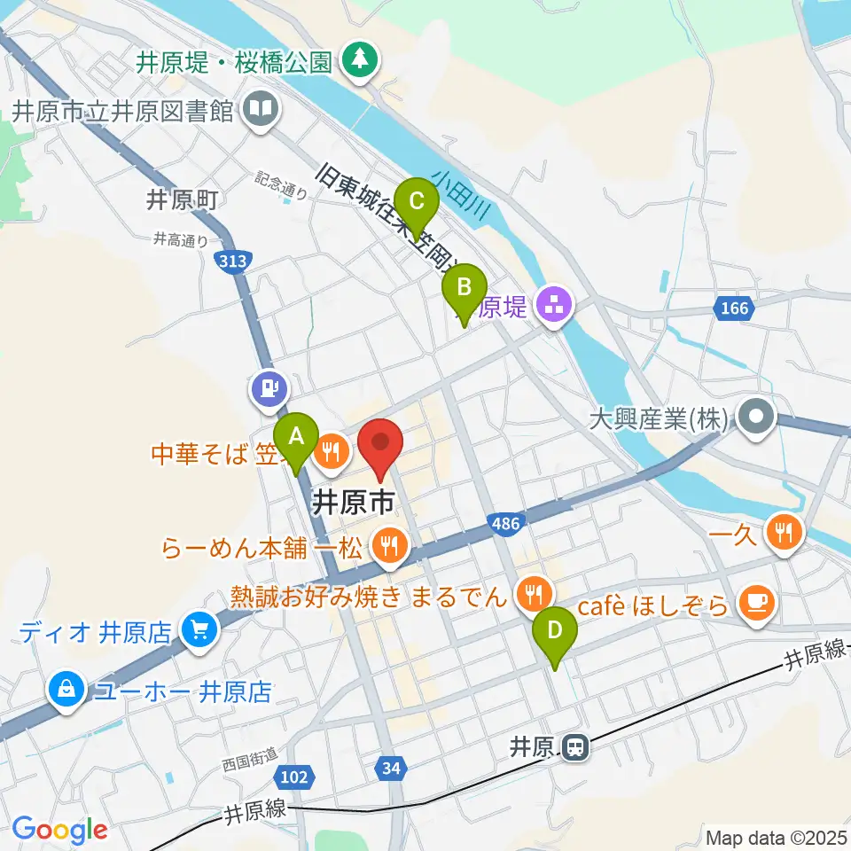 井原市民会館周辺のホテル一覧地図