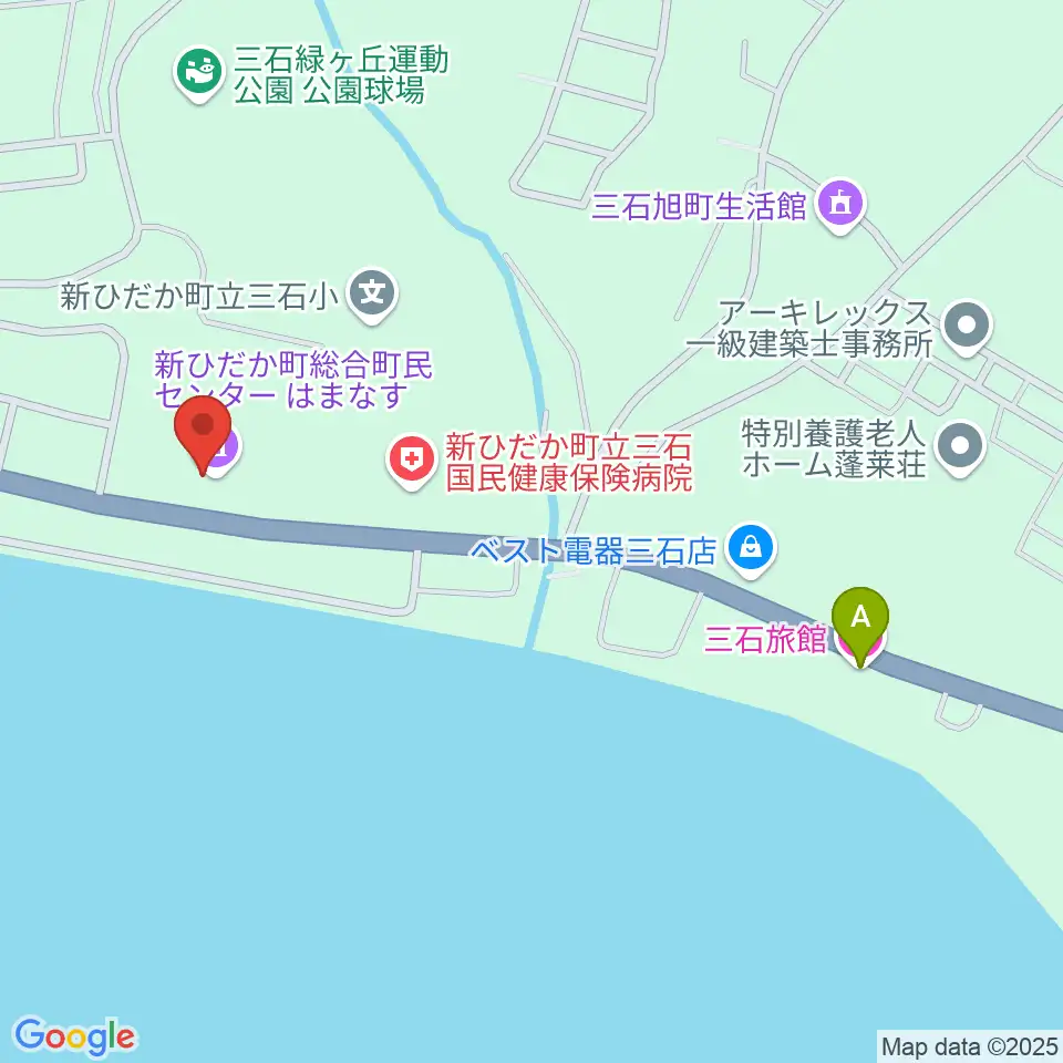 新ひだか町総合町民センターはまなす周辺のホテル一覧地図