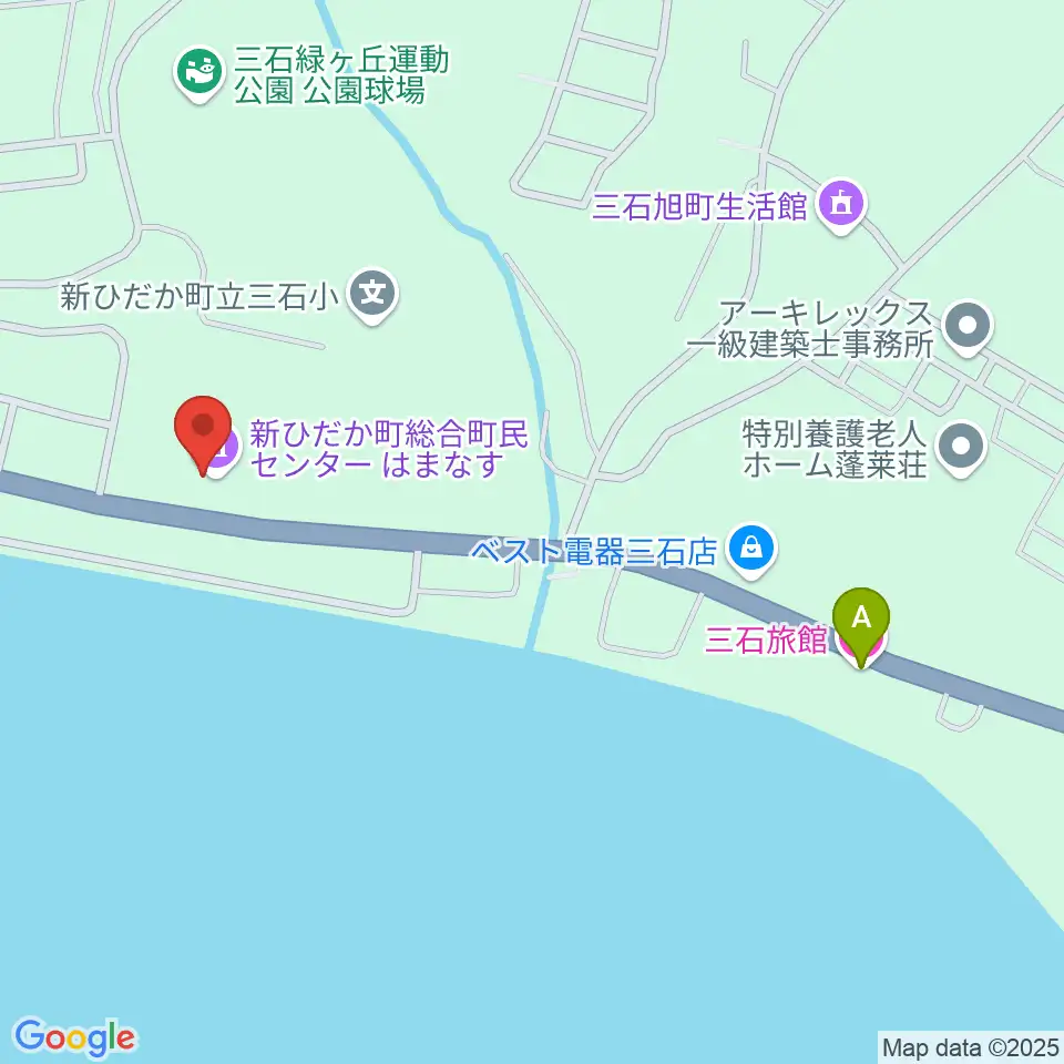 新ひだか町総合町民センターはまなす周辺のホテル一覧地図