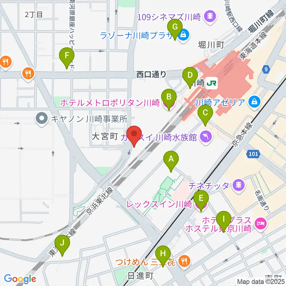 SUPERNOVA KAWASAKI周辺のホテル一覧地図